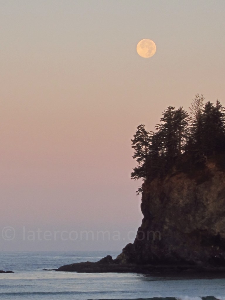 Moonset over James Island.