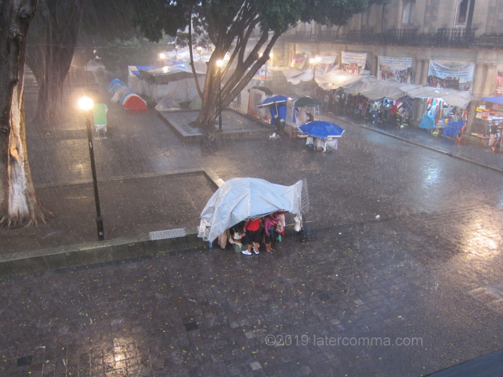 Rain storm at the Zócalo